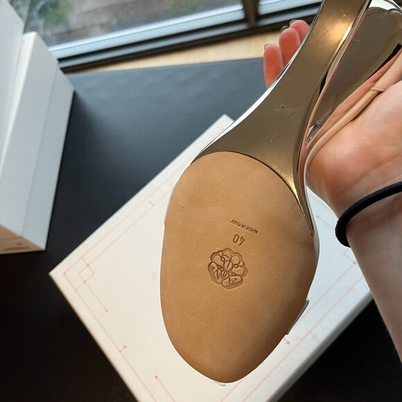 NWT Alexander McQueen Arc Sandals White Leather Sculpted Heels Ankle Strap - Picture 13 of 16